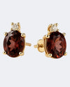 18Kt Rose Gold with Deep Rose Tourmaline and Diamond Earrings