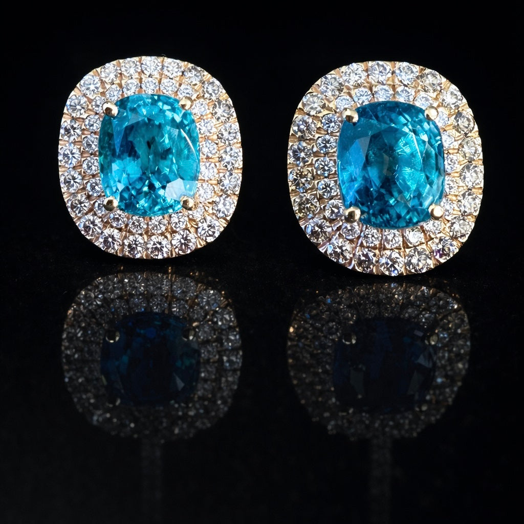 Cushion Zircon French Clip Earrings