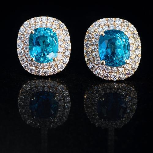 Cushion Zircon French Clip Earrings