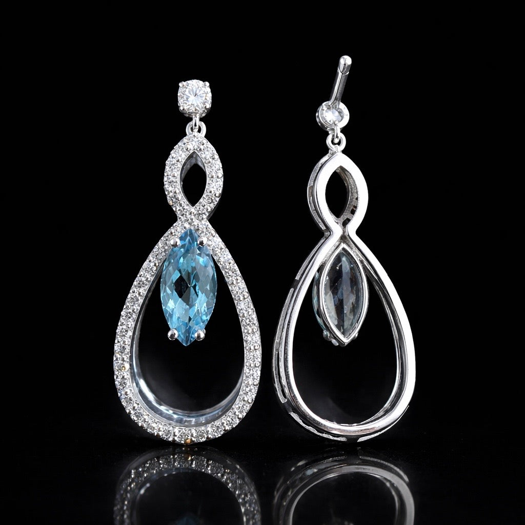 Marquise Aquamarine Drops Earrings