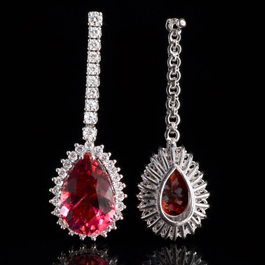 Rubellite Tourmaline Drops Earrings