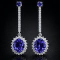 Octagonal Tanzanite Drops Earrings
