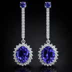 Octagonal Tanzanite Drops Earrings