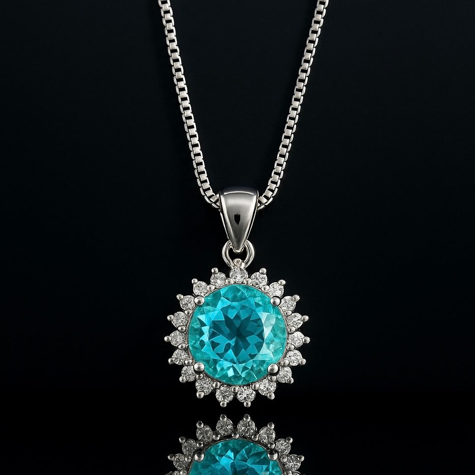 Round Paraíba Tourmaline Pendant