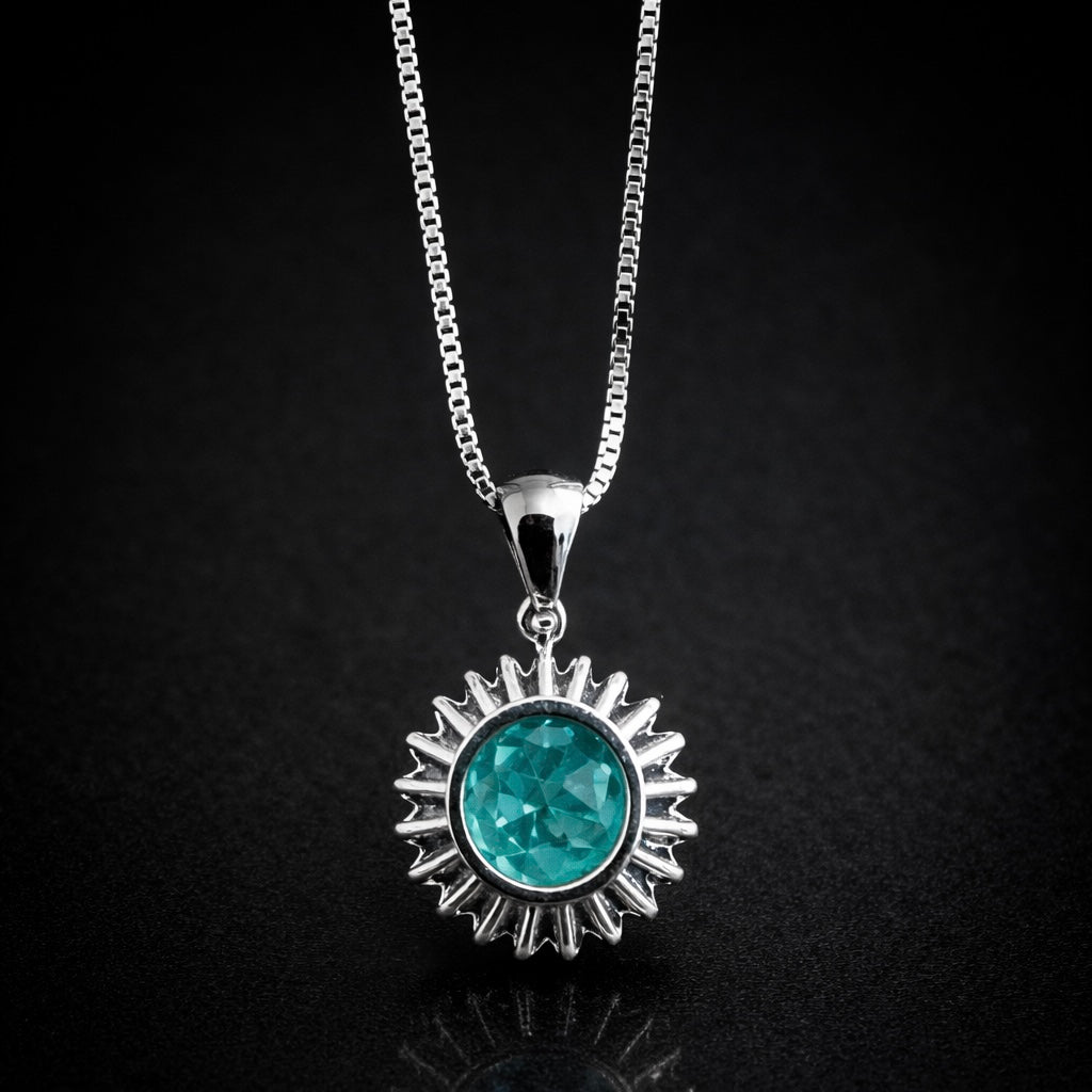 Round Paraíba Tourmaline Pendant
