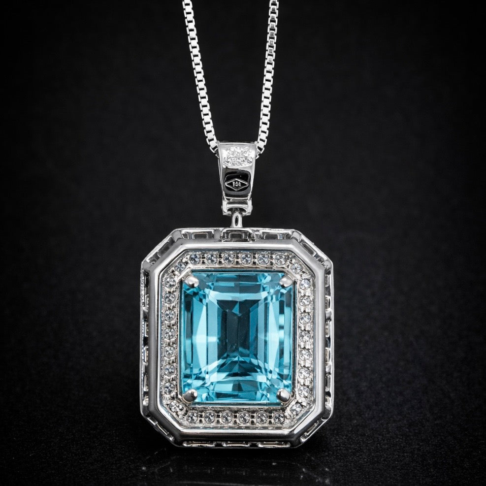 Emerald Aquamarine Pendant