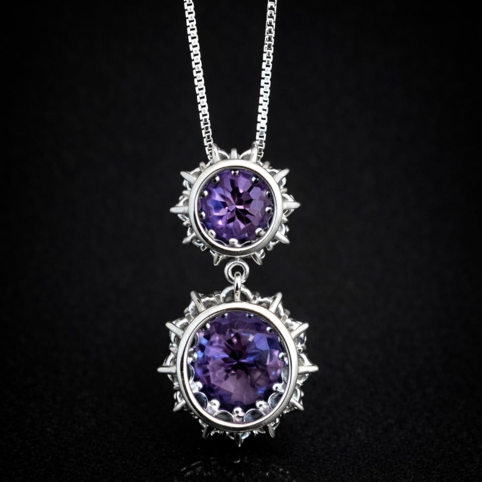 Round Amethyst Pendant