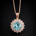 Round Aquamarine Pendant