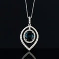 Oval Indicolite Tourmaline Pendant