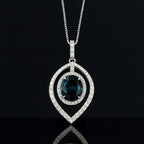 Oval Indicolite Tourmaline Pendant