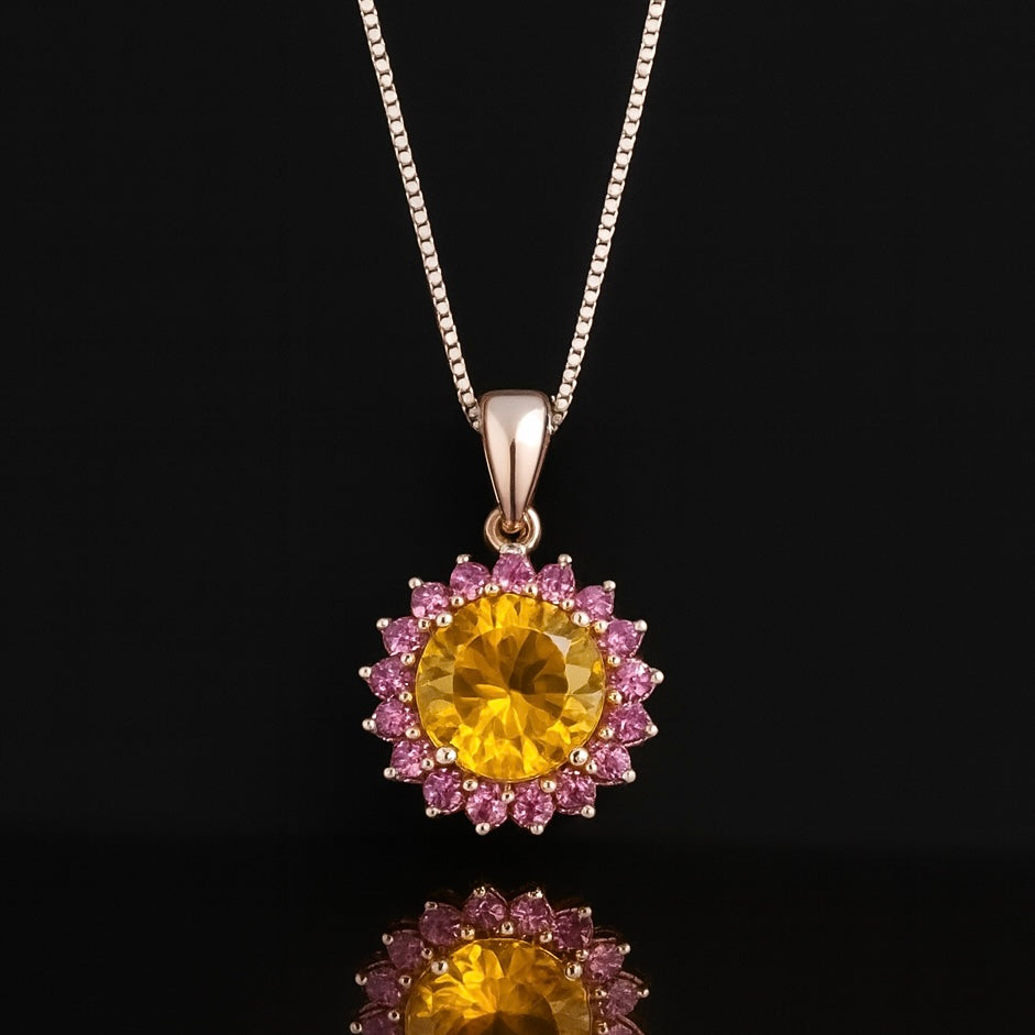 Round Citrine Pendant