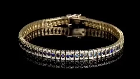 Black and White Diamond Tennis Bracelet