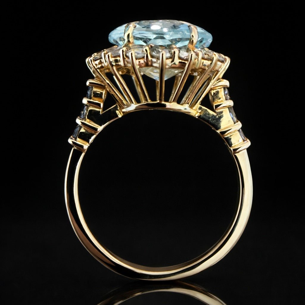 Floating Setting Aquamarine Ring