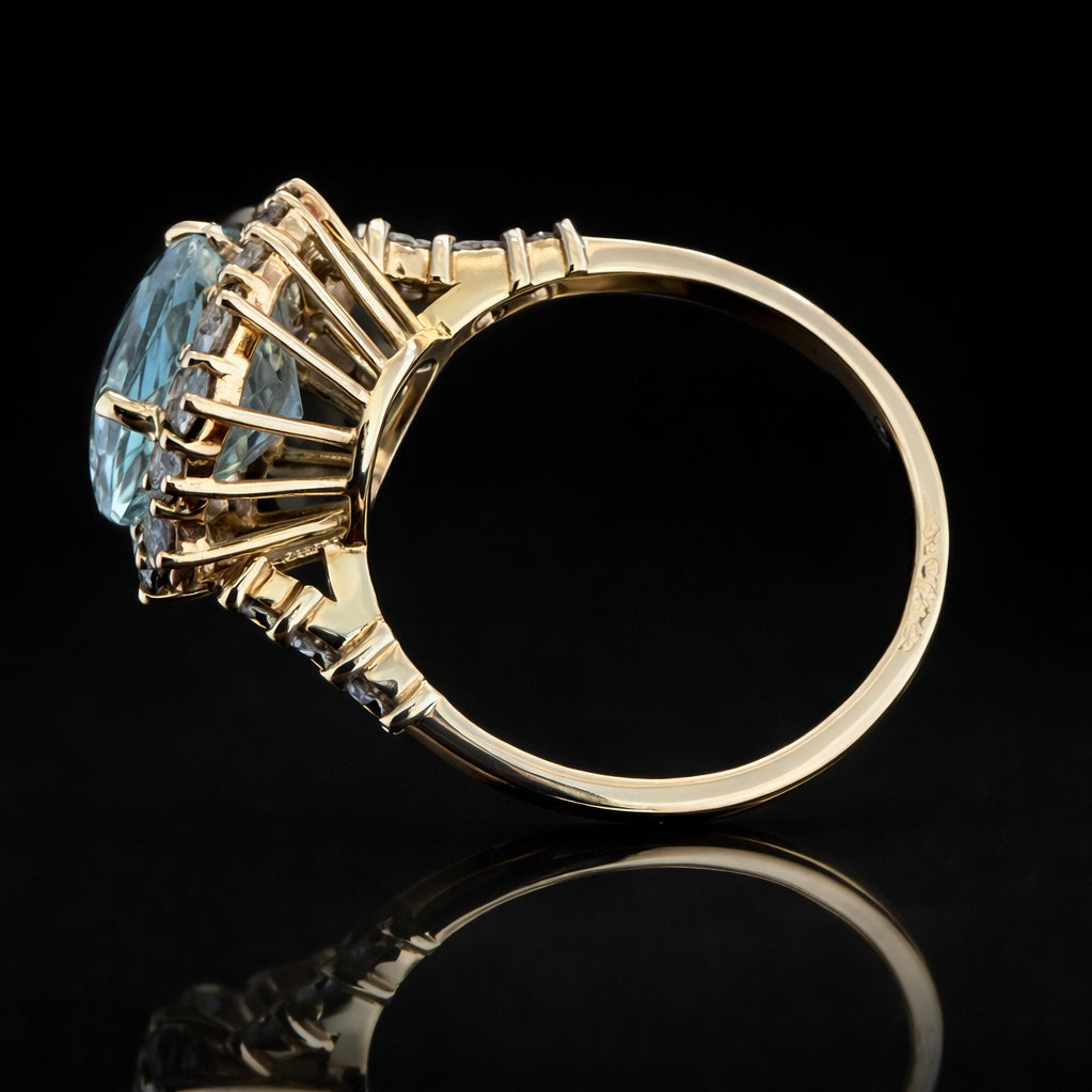 Floating Setting Aquamarine Ring