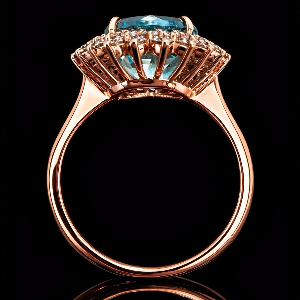 Floating Setting Aquamarine Ring