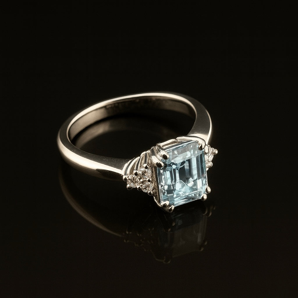 Flawless Aquamarine Ring